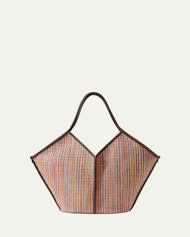 Calella Striped Raffia Tote Bag